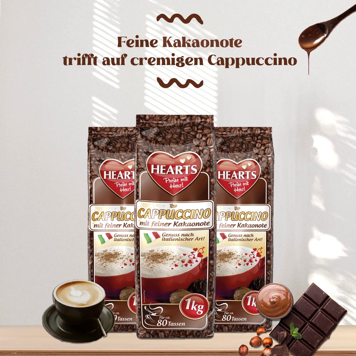 HEARTS Cappuccino mit feiner Kakaonote 1kg