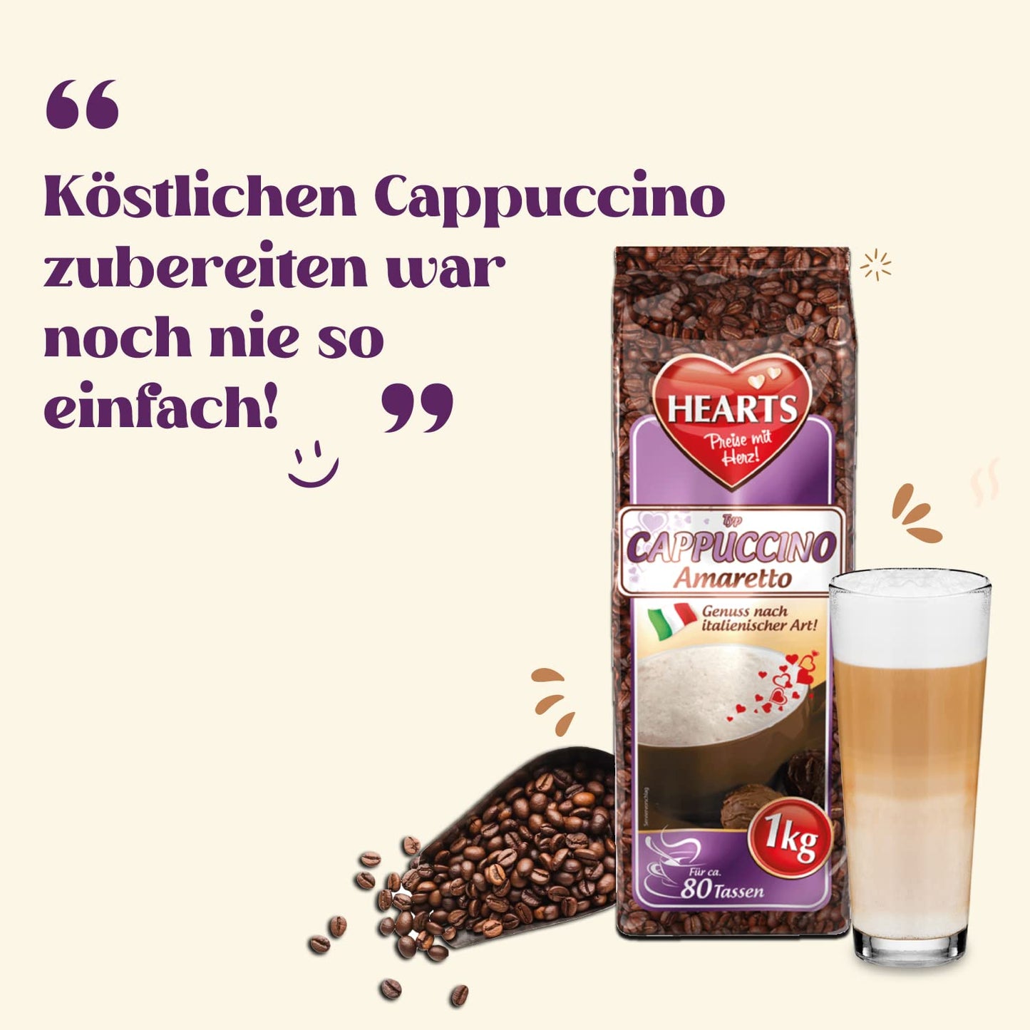 HEARTS Cappuccino Amaretto 1kg