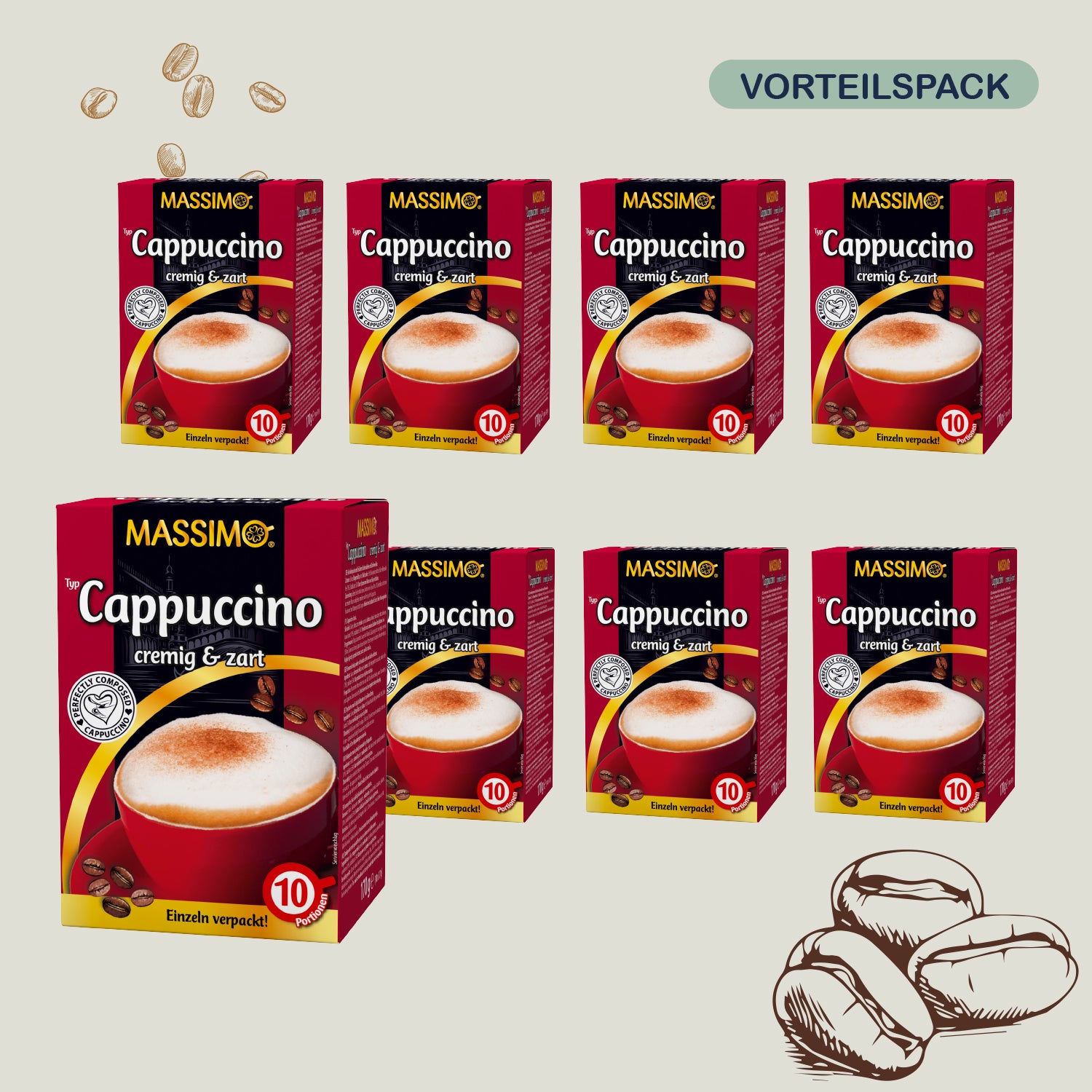 cappuccino aufbewahrung MASSIMO Cappuccino Cremig & Zart 8 x 170g