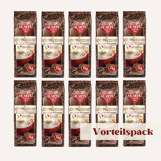 HEARTS Cappuccino mit feiner Kakaonote 10 x 1kg