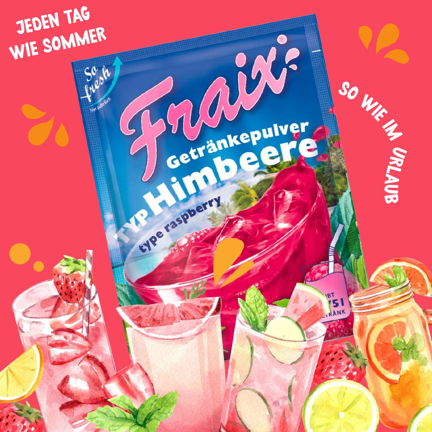 FRAIX Getränkepulver Himbeere 100g BT | 50er VPE