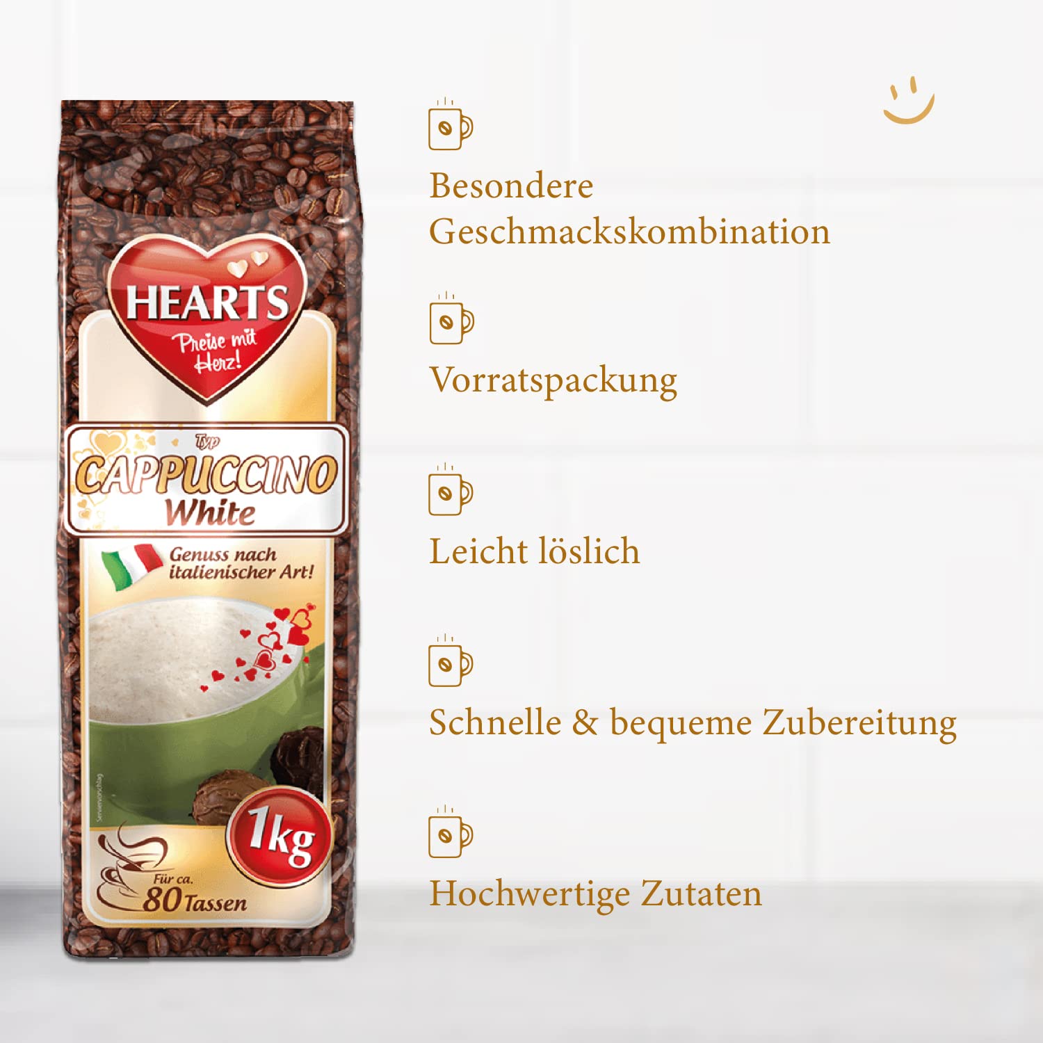 HEARTS Cappuccino White 1kg