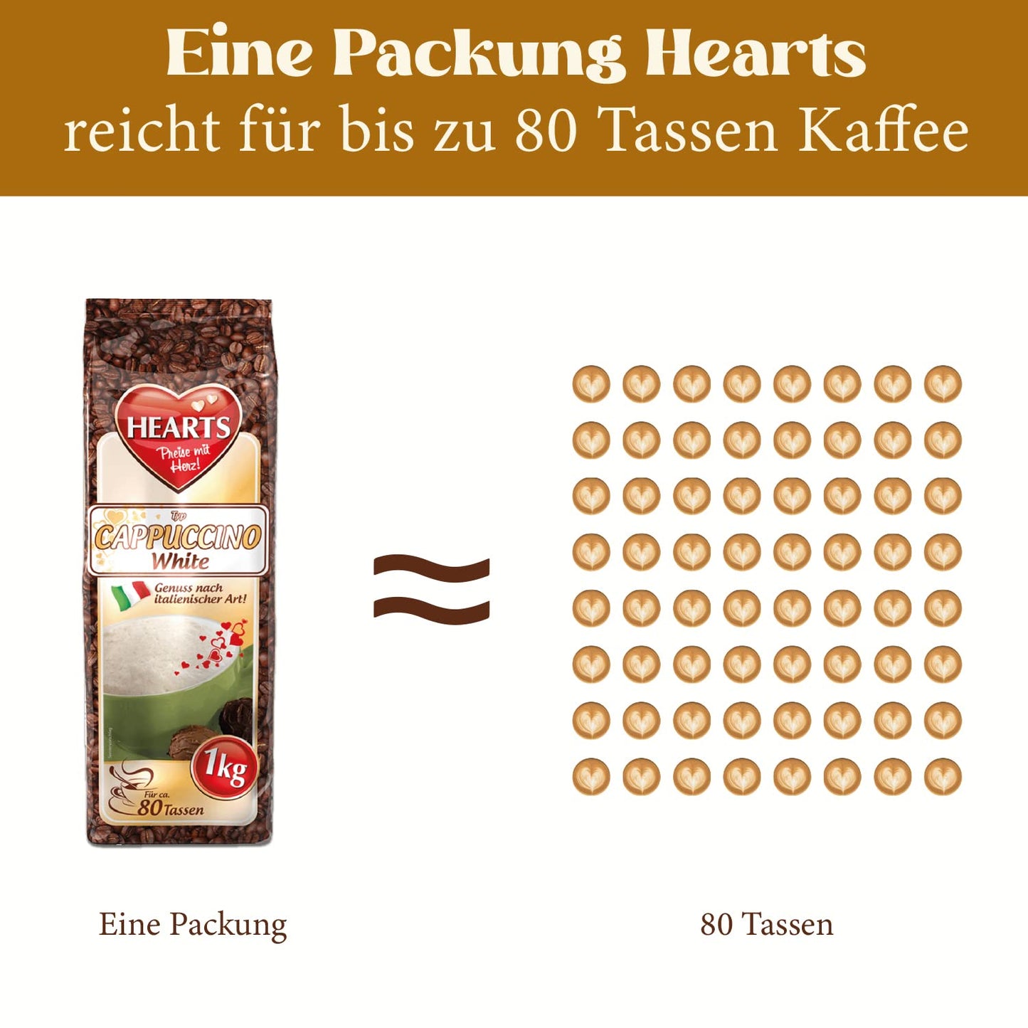 HEARTS Cappuccino White 1kg