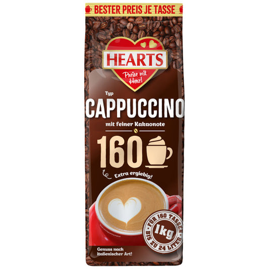 HEARTS Cappuccino mit feiner Kakaonote 1kg (160 Tassen)