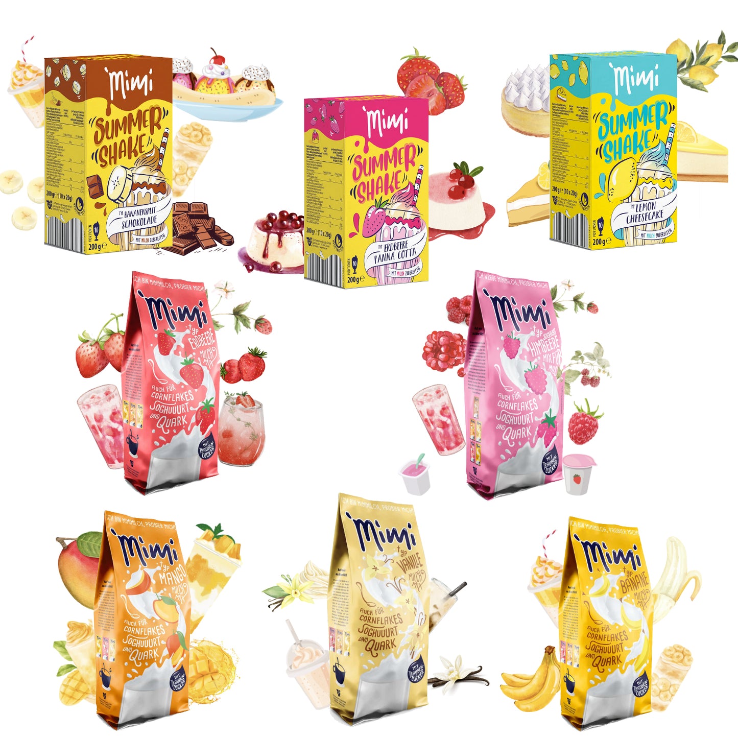 WINTER SPECIAL: MIMI Milchmix & Sommer Shake - 2 Stück pro Sorte - Probierpack