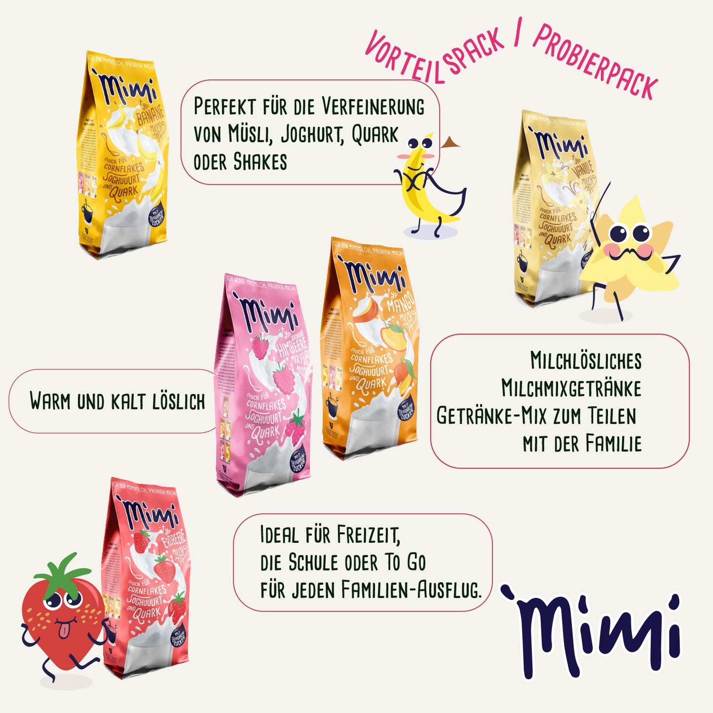 WINTER SPECIAL: MIMI Milchmix & Sommer Shake - 2 Stück pro Sorte - Probierpack